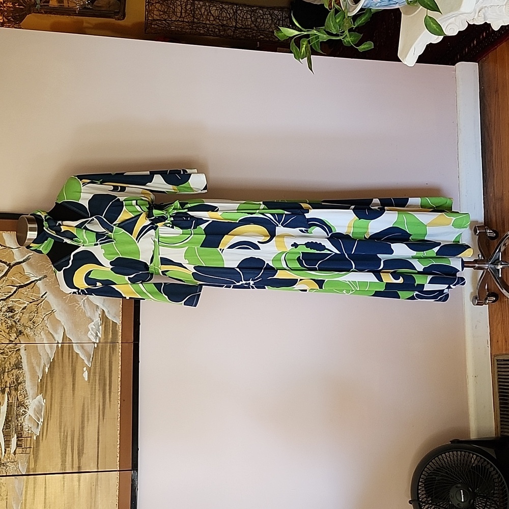 Nikki Poulos Maxi Dress women's L blue green